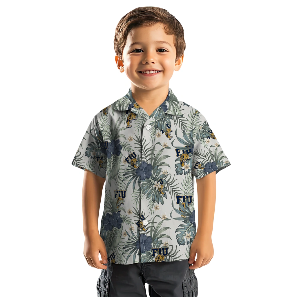 FIU Panthers Hawaiian Shirt - Hibiscus Designs fiu panthers hibiscus designs beige hawaiian shirts top rated