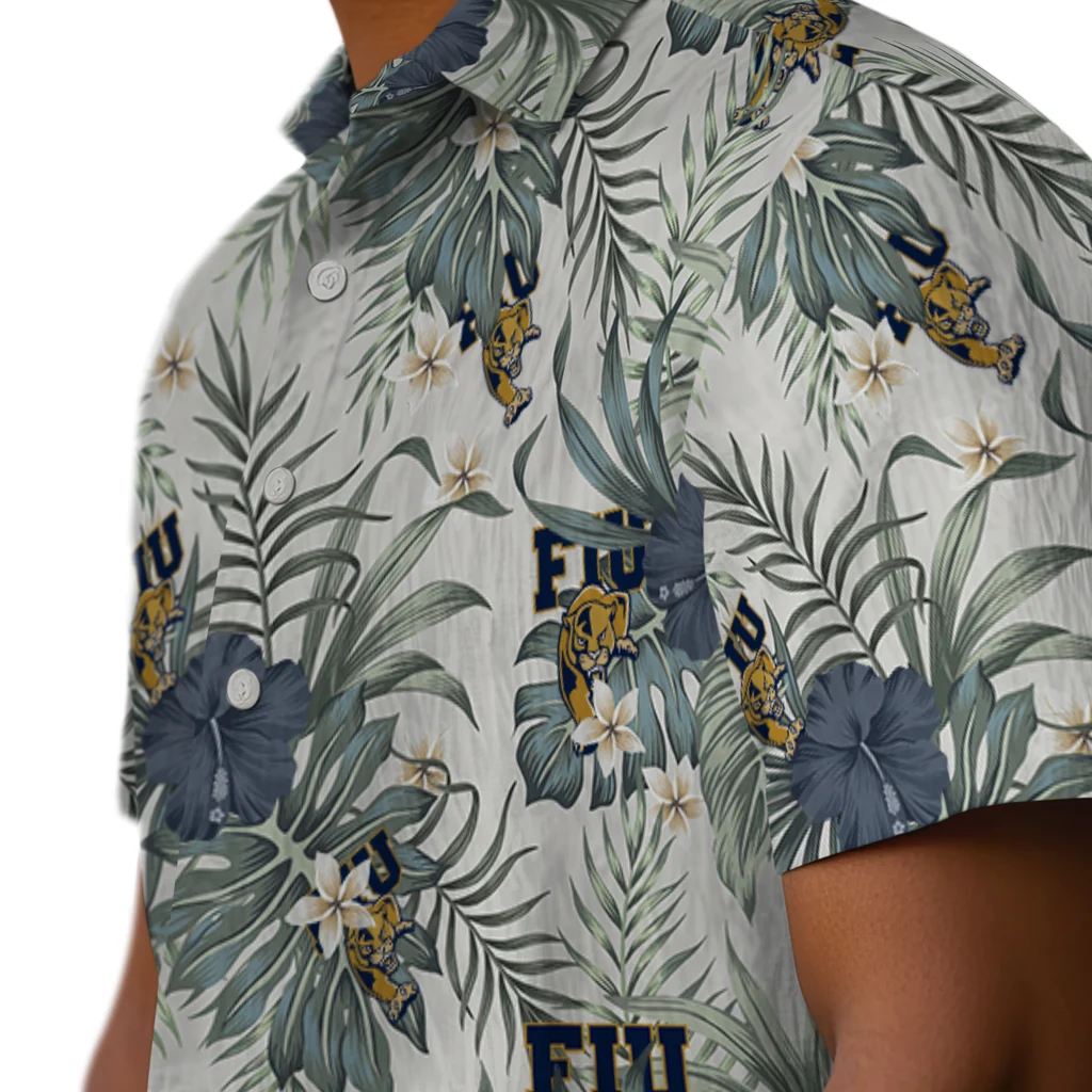 FIU Panthers Hawaiian Shirt - Hibiscus Designs fiu panthers hibiscus designs beige hawaiian shirts trendy