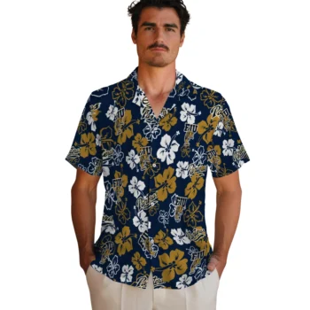 fiu panthers hibiscus bloom blue hawaiian shirts fashion forward
