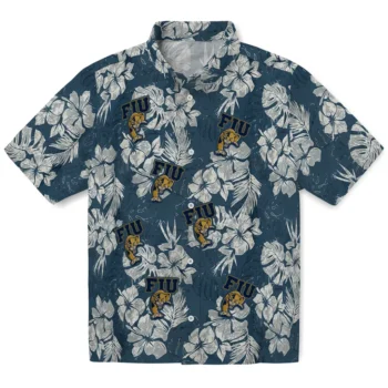 fiu panthers hibiscus flowers navy blue hawaiian shirts best selling