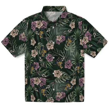 fiu panthers hibiscus leaves pattern green hawaiian shirts best selling