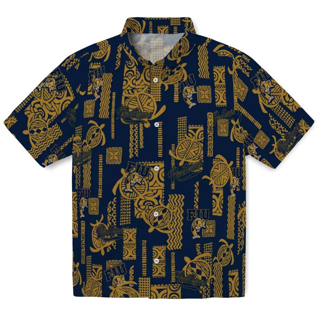 FIU Panthers Hawaiian Shirt - Turtle Lines fiu panthers turtle lines blue hawaiian shirts best selling