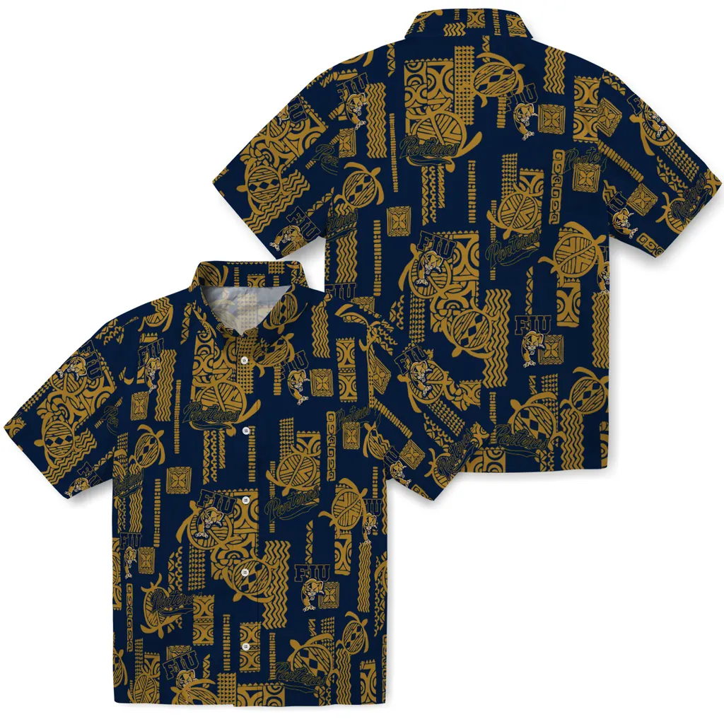 FIU Panthers Hawaiian Shirt - Turtle Lines fiu panthers turtle lines blue hawaiian shirts high quality