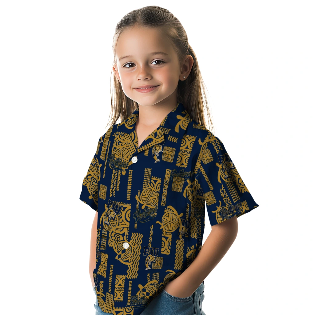 FIU Panthers Hawaiian Shirt - Turtle Lines fiu panthers turtle lines blue hawaiian shirts premium grade