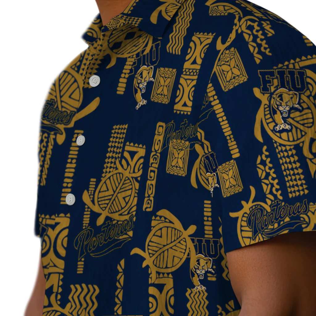 FIU Panthers Hawaiian Shirt - Turtle Lines fiu panthers turtle lines blue hawaiian shirts trendy