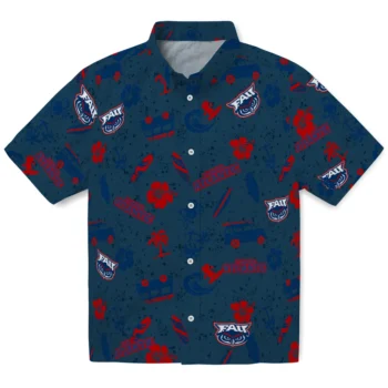 florida atlantic owls beach vibe navy hawaiian shirts best selling