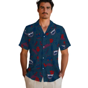florida atlantic owls beach vibe navy hawaiian shirts fashion forward