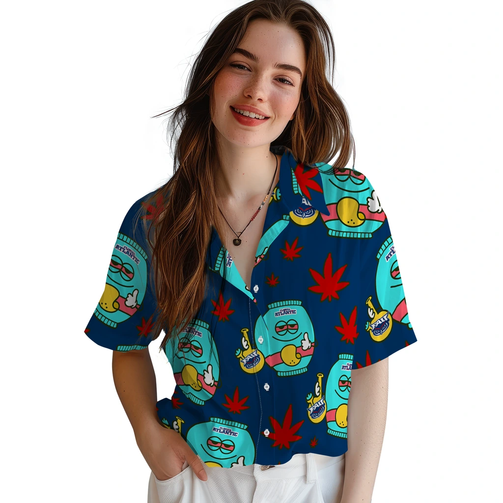 Florida Atlantic Owls Hawaiian Shirt - Chill Vibe florida atlantic owls bong smile blue hawaiian shirts latest model