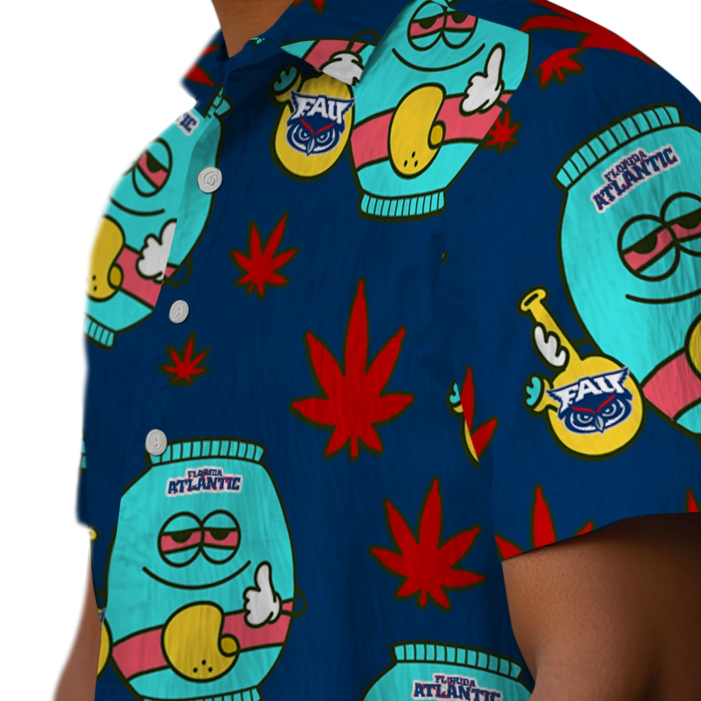 Florida Atlantic Owls Hawaiian Shirt - Chill Vibe florida atlantic owls bong smile blue hawaiian shirts trendy
