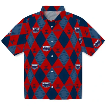 florida atlantic owls balloon plaid blue hawaiian shirts best selling