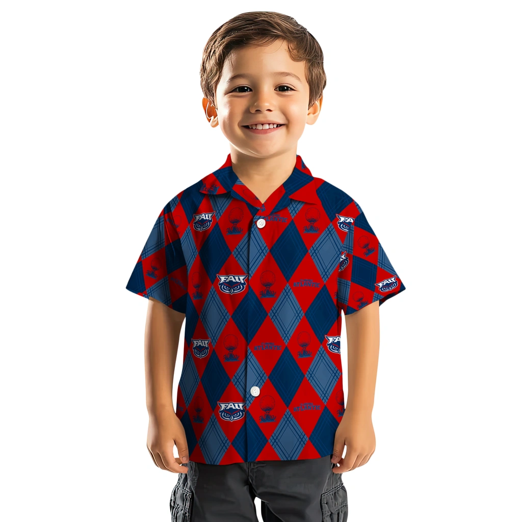 Florida Atlantic Owls Hawaiian Shirt - Golfing Plaid florida atlantic owls balloon plaid blue hawaiian shirts top rated