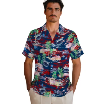 florida atlantic owls flamingo retreat blue hawaiian shirts fashion forward