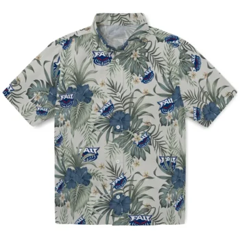 florida atlantic owls hibiscus designs beige hawaiian shirts best selling