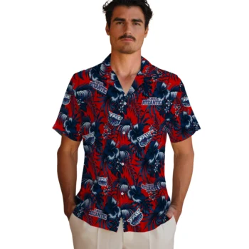 florida atlantic owls hibiscus exotic blue hawaiian shirts fashion forward