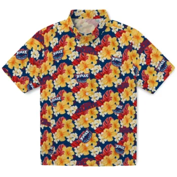 florida atlantic owls hibiscus tropics blue yellow hawaiian shirts best selling