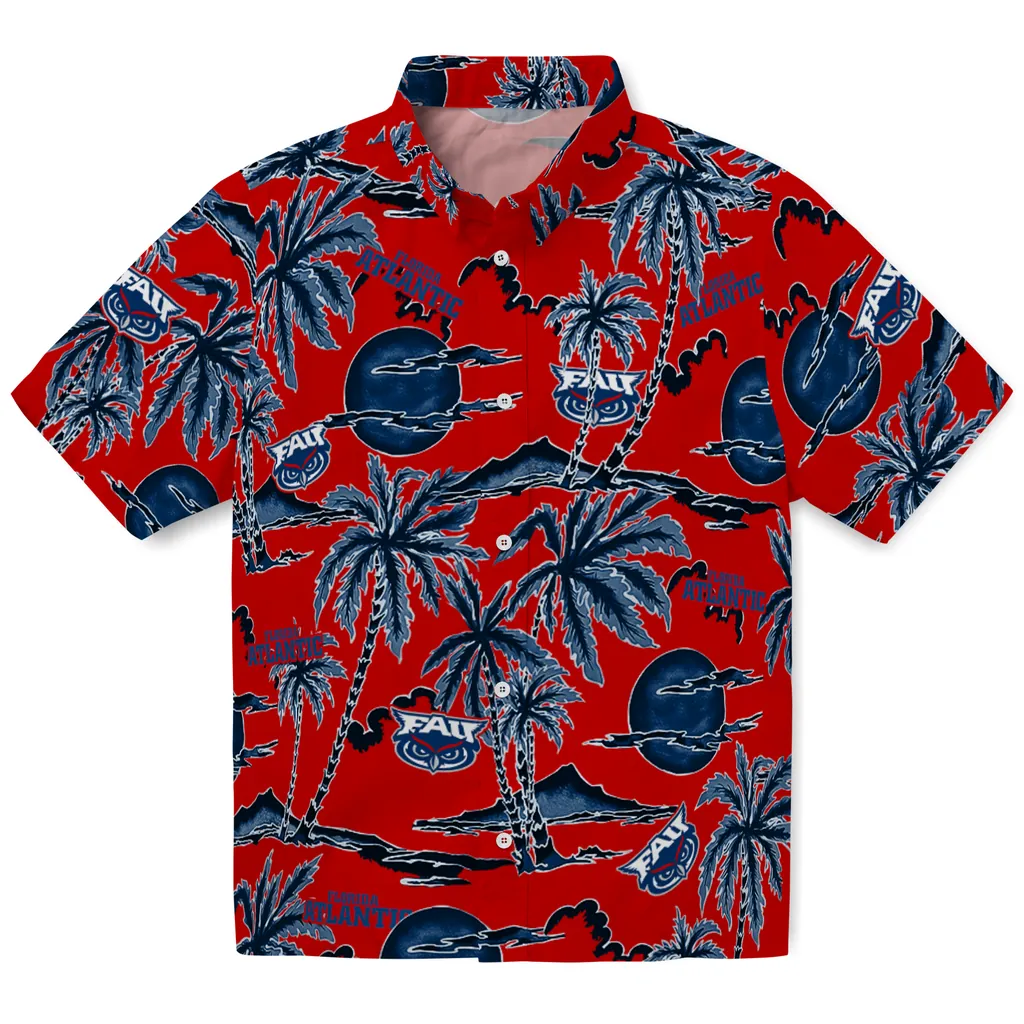 Florida Atlantic Owls Hawaiian Shirt - Palm Sunset florida atlantic owls palm sunset hawaiian shirts best selling