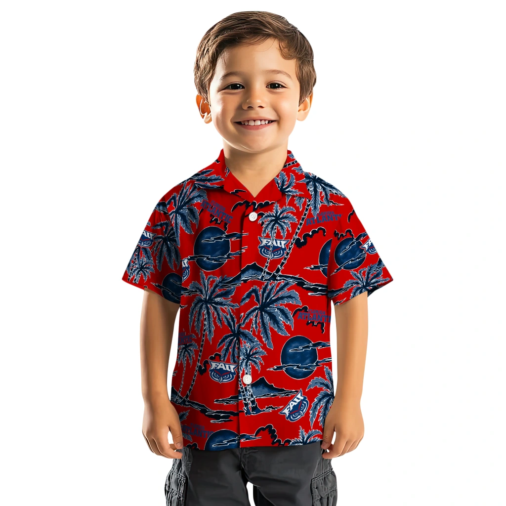 Florida Atlantic Owls Hawaiian Shirt - Palm Sunset florida atlantic owls palm sunset hawaiian shirts top rated