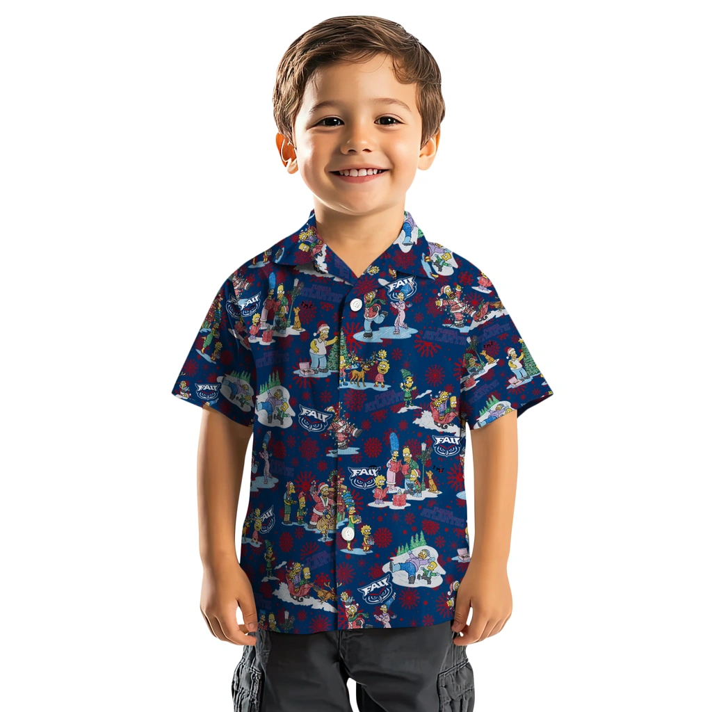 Florida Atlantic Owls Hawaiian Shirt - Simpsons Christmas florida atlantic owls simpsons christmas blue hawaiian shirts top rated