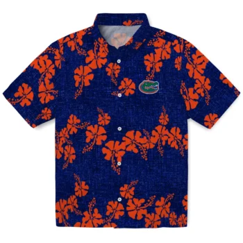 florida gators hibiscus petals blue hawaiian shirts best selling