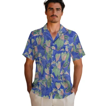 florida gators anthurium overlay blue hawaiian shirts fashion forward