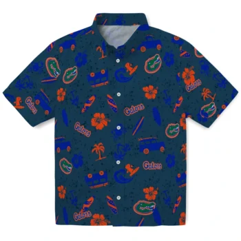 florida gators beach vibe navy hawaiian shirts best selling