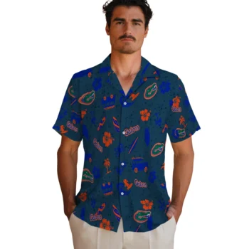 florida gators beach vibe navy hawaiian shirts fashion forward