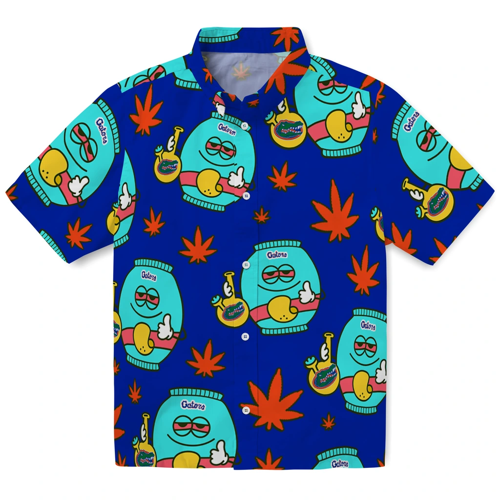 Florida Gators Hawaiian Shirt - Chill Vibe florida gators bong smile blue hawaiian shirts best selling
