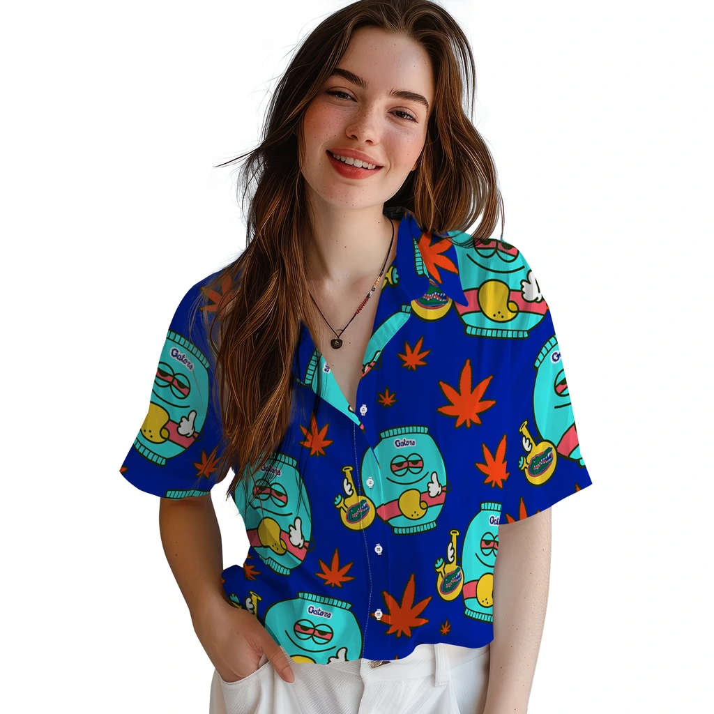 Florida Gators Hawaiian Shirt - Chill Vibe florida gators bong smile blue hawaiian shirts latest model