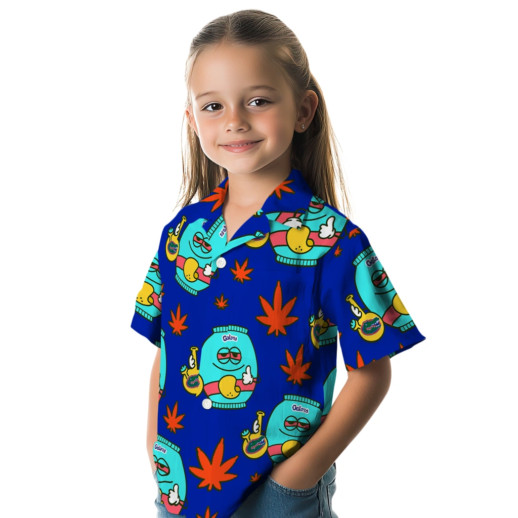 Florida Gators Hawaiian Shirt - Chill Vibe florida gators bong smile blue hawaiian shirts premium grade
