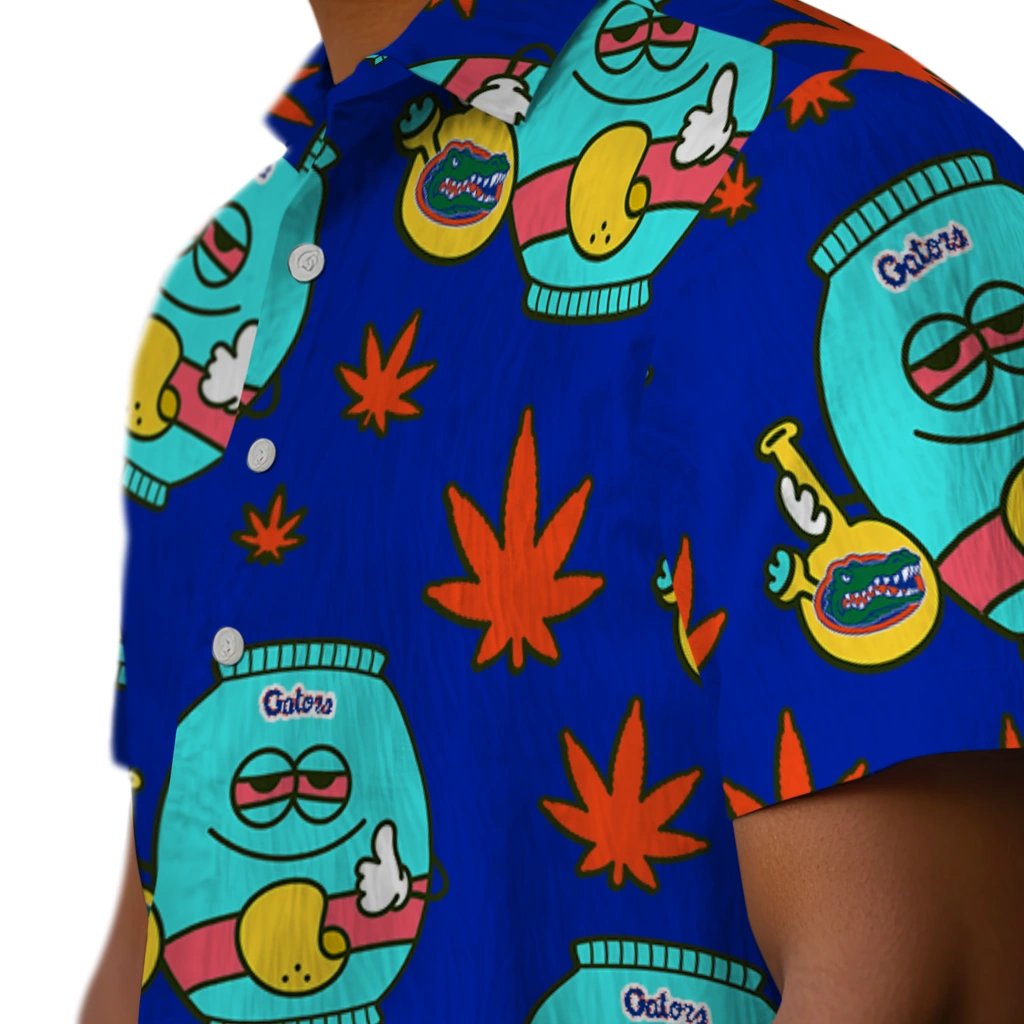 Florida Gators Hawaiian Shirt - Chill Vibe florida gators bong smile blue hawaiian shirts trendy