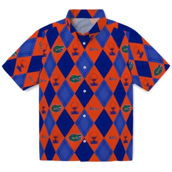 florida gators balloon plaid blue hawaiian shirts best selling