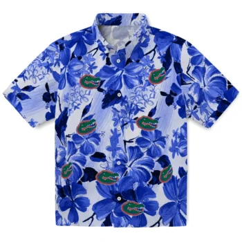 florida gators hibiscus arrangement blue hawaiian shirts best selling