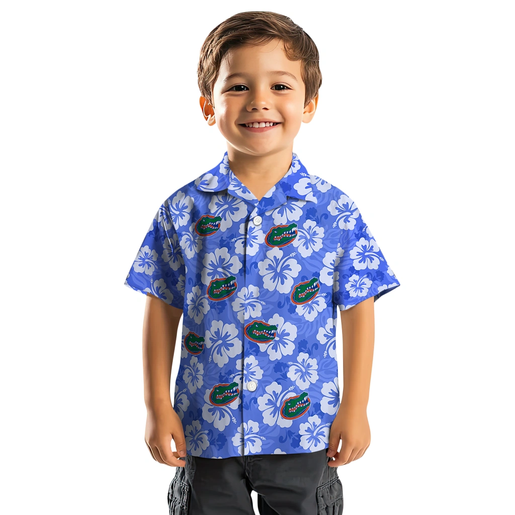Florida Gators Hawaiian Shirt - Hibiscus Cluster florida gators hibiscus cluster blue hawaiian shirts top rated