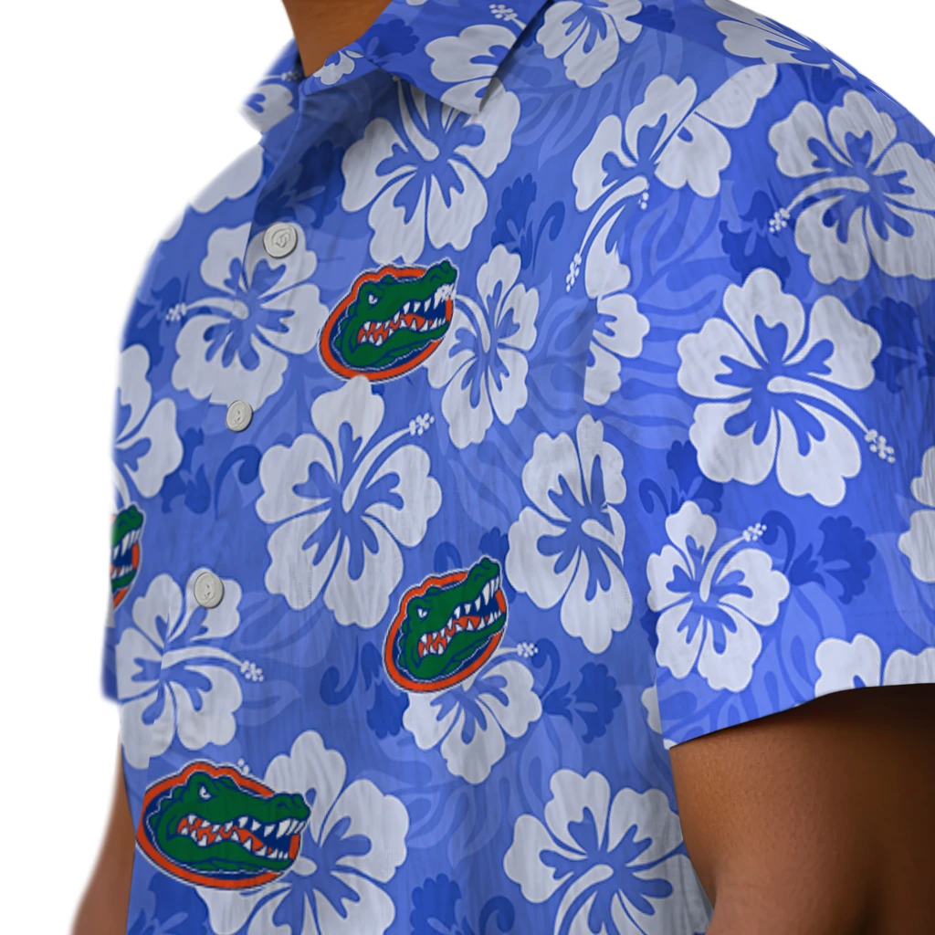 Florida Gators Hawaiian Shirt - Hibiscus Cluster florida gators hibiscus cluster blue hawaiian shirts trendy