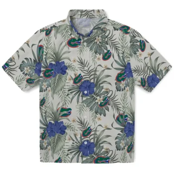 florida gators hibiscus designs beige hawaiian shirts best selling