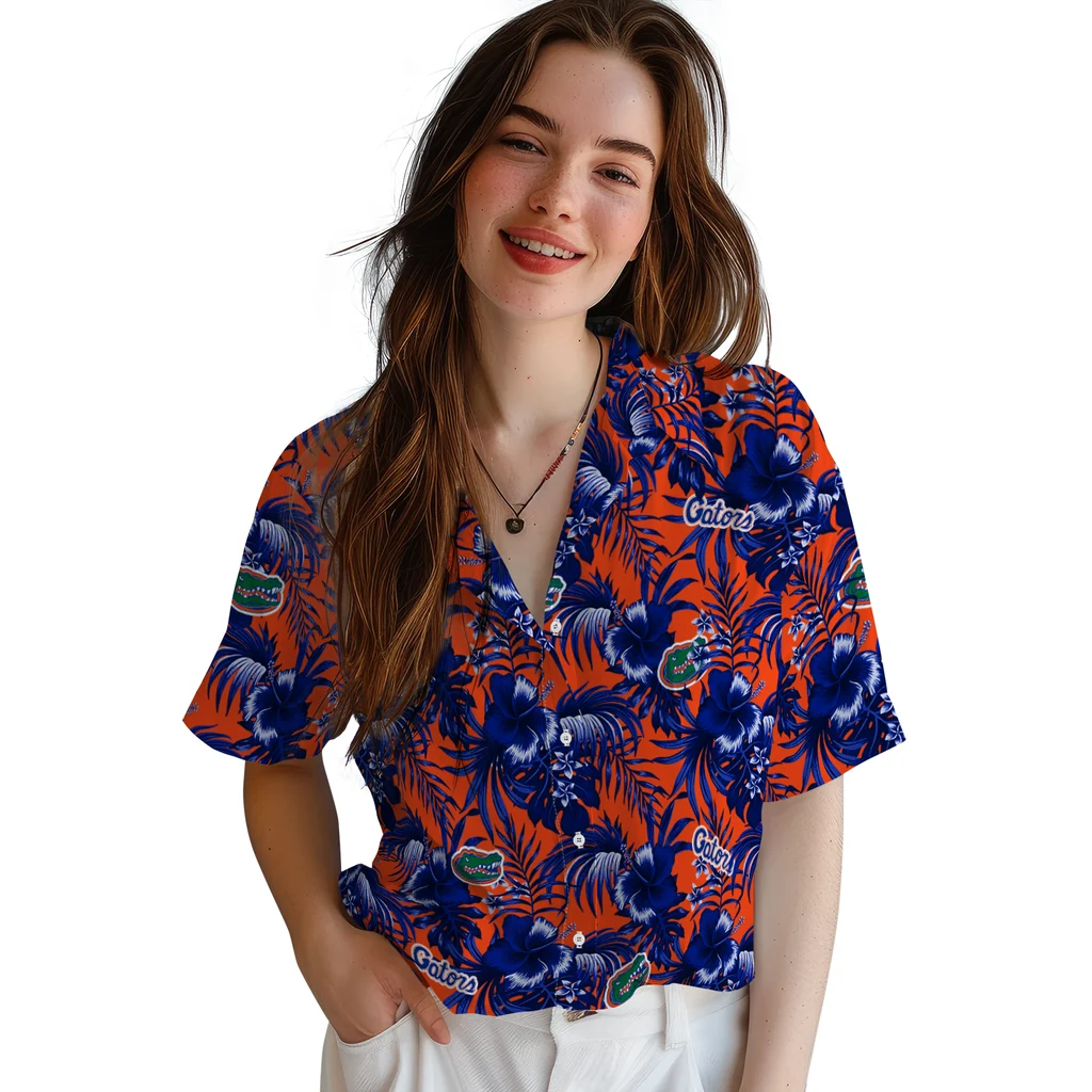 Florida Gators Hawaiian Shirt - Hibiscus Exotic florida gators hibiscus exotic blue hawaiian shirts latest model