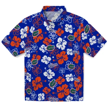 florida gators hibiscus bloom blue hawaiian shirts best selling