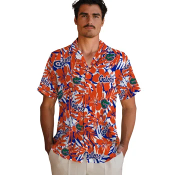 florida gators hibiscus overlay hawaiian shirts fashion forward