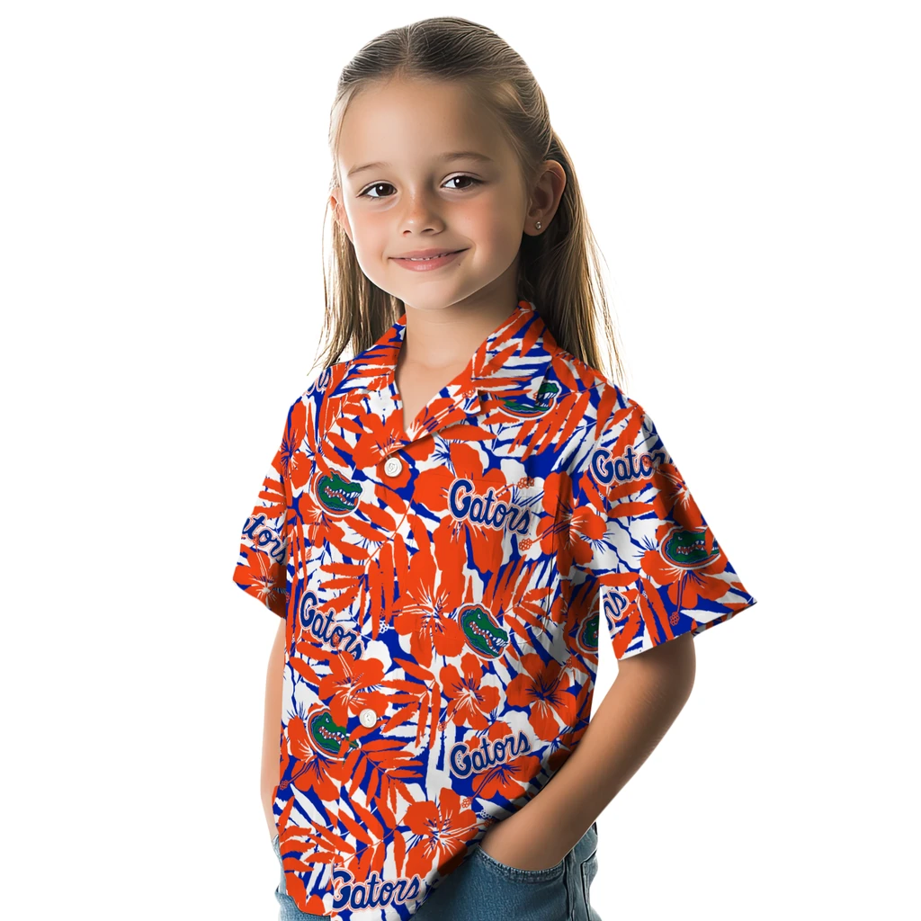 Florida Gators Hawaiian Shirt - Hibiscus Overlay florida gators hibiscus overlay hawaiian shirts premium grade