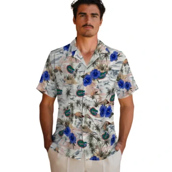 florida gators hibiscus seaside white hawaiian shirts fashion forward