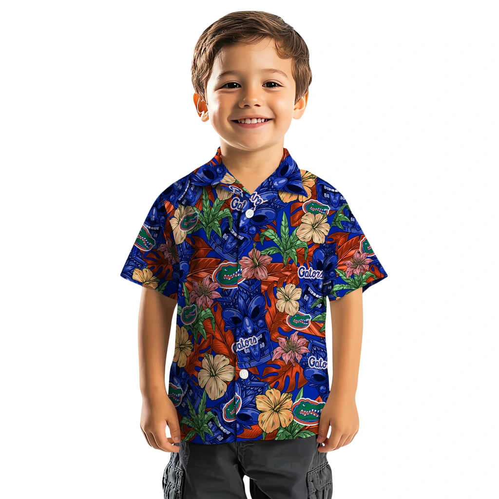Florida Gators Hawaiian Shirt - Hibiscus Tiki Jungle florida gators tiki jungle blue hawaiian shirts top rated
