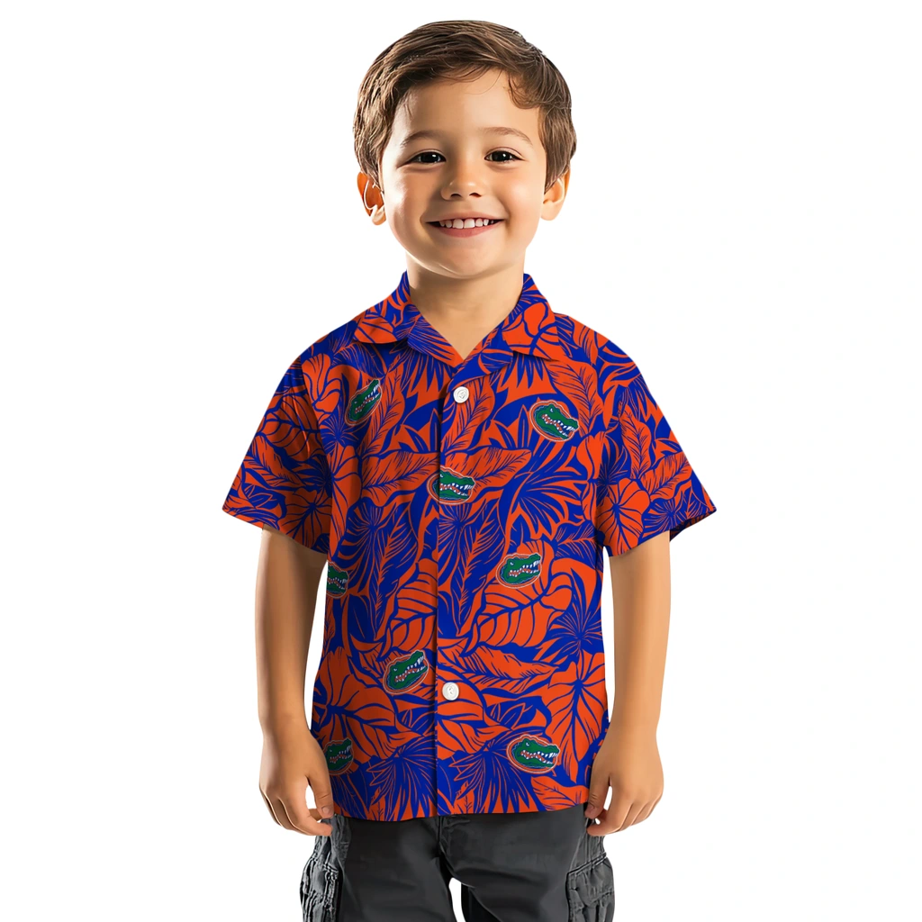 Florida Gators Hawaiian Shirt - Monstera Layer florida gators monstera layer blue hawaiian shirts top rated