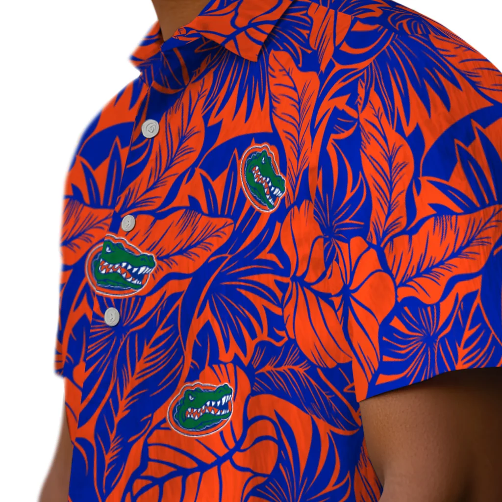 Florida Gators Hawaiian Shirt - Monstera Layer florida gators monstera layer blue hawaiian shirts trendy