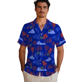 florida gators palm and clouds blue hawaiian shirts fashion forward