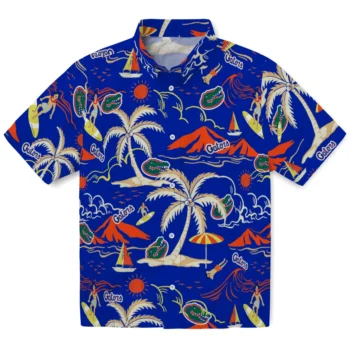 florida gators palm tree island blue hawaiian shirts best selling