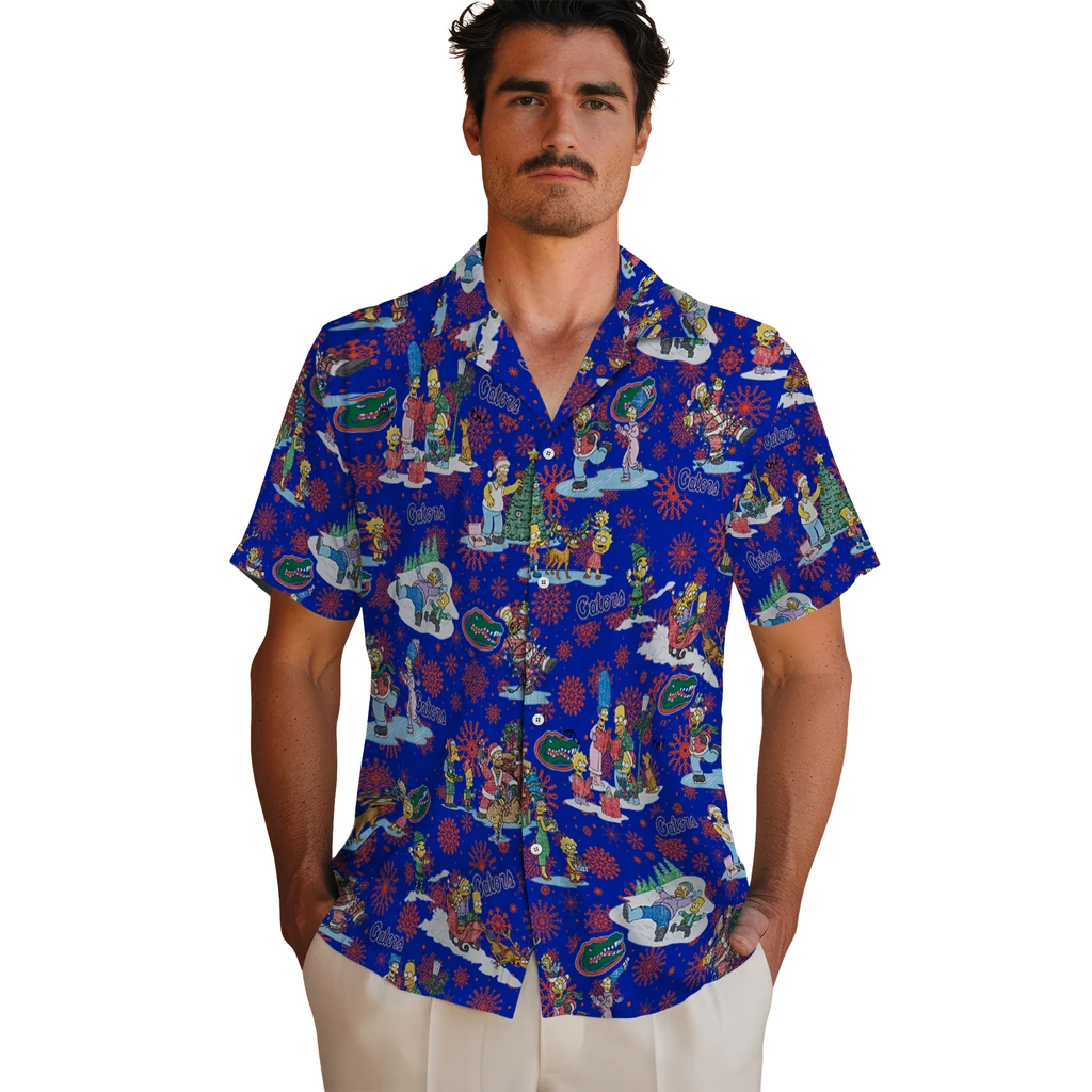 Florida Gators Hawaiian Shirt - Simpsons Christmas florida gators simpsons christmas blue hawaiian shirts fashion forward