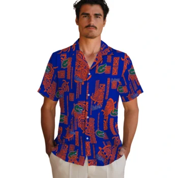 florida gators turtle lines blue hawaiian shirts fashion forward