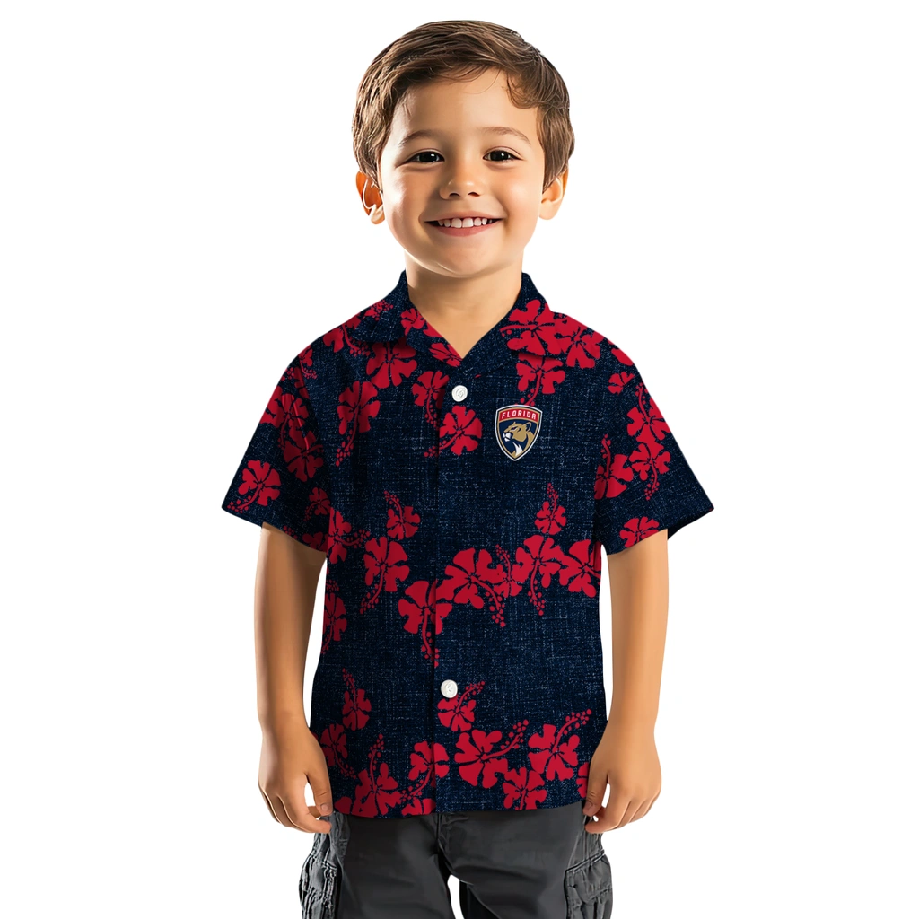 Florida Panthers Hawaiian Shirt - 50th State Flower florida panthers hibiscus petals red hawaiian shirts top rated