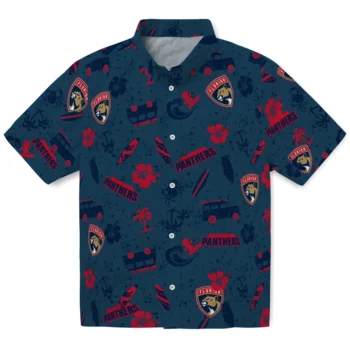 florida panthers beach vibe navy hawaiian shirts best selling
