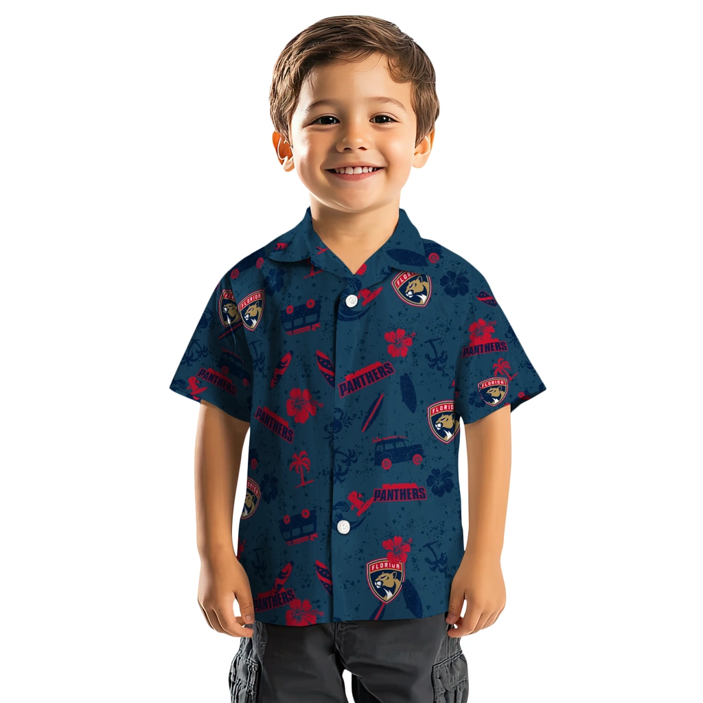 Florida Panthers Hawaiian Shirt - Beach Vibe florida panthers beach vibe navy hawaiian shirts top rated